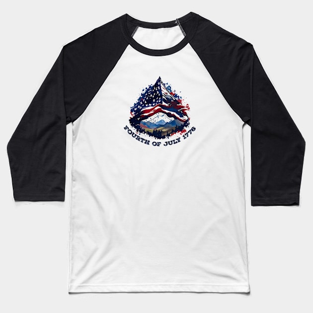 fourth of july Baseball T-Shirt by mohamed705